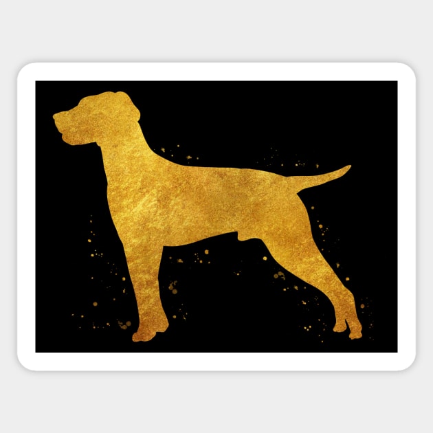 Hungarian Vizsla golden art Sticker by Yahya Art